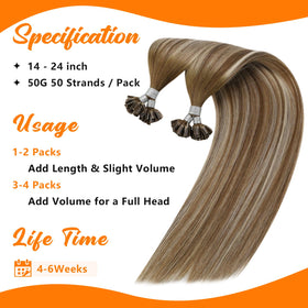Sunny Hair U Tip extensions displayed in various shades