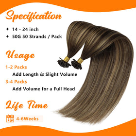 Sunny Hair U Tip Hair Extensions displayed in packaging