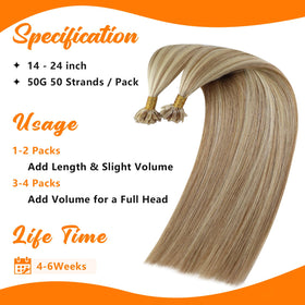 Sunny Hair U Tip Hair Extensions in packaging