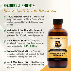 Sunny Isle Jamaican Black Castor Oil 4oz side view