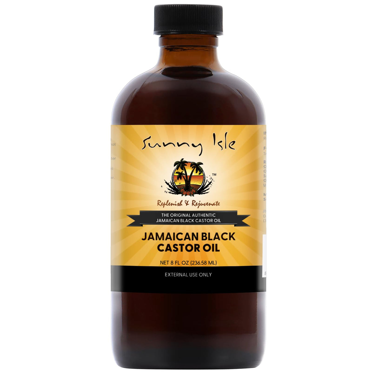 Sunny Isle Jamaican Black Castor Oil 8oz front view