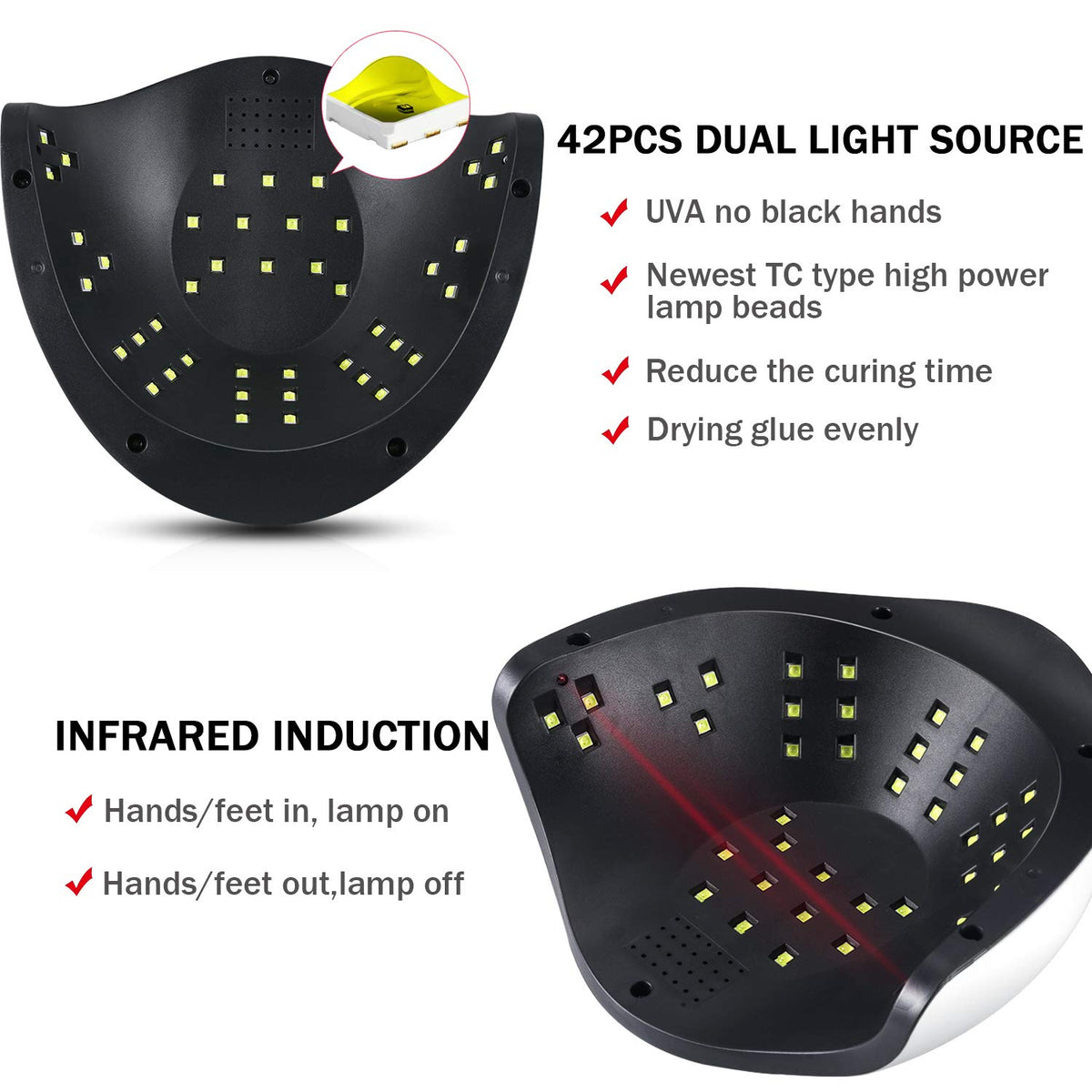 Sunrich UV Gel Nail Lamp 120W detachable base for easy cleaning