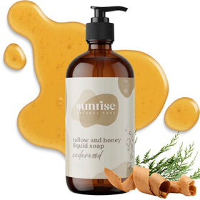 Sunrise Natural Care Tallow & Honey Liquid Soap Cedarwood front view