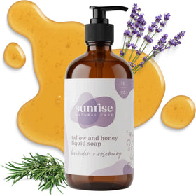 Sunrise Natural Care Tallow & Honey Liquid Soap Lavender Rosemary front view