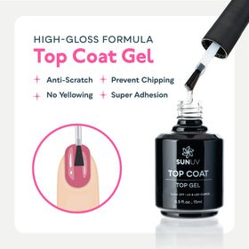 SUNUV Gel Top Coat application on nails