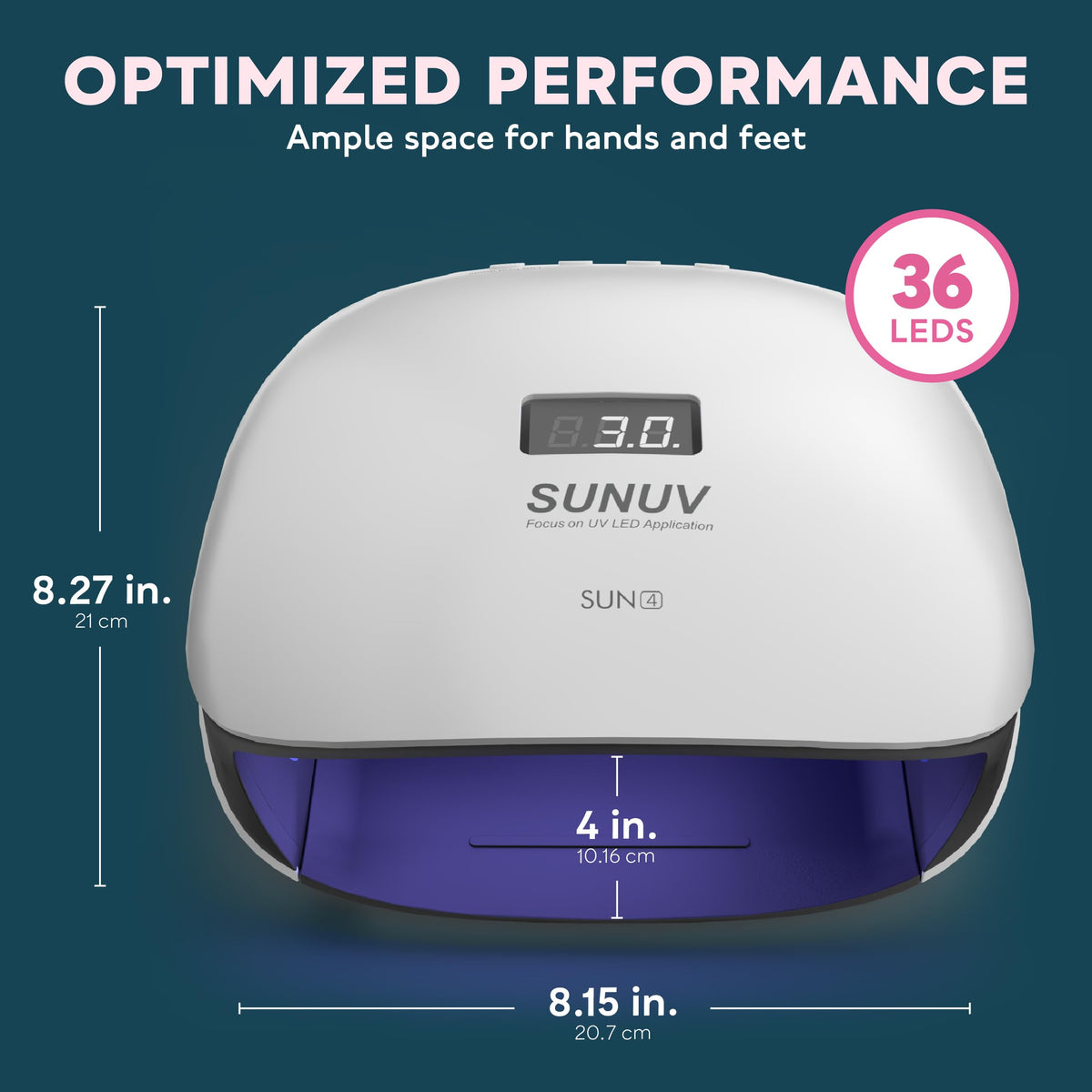 SUNUV UV LED Nail Lamp in use with gel polish