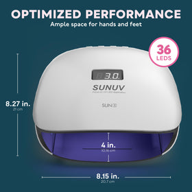 SUNUV UV LED Nail Lamp in use with gel polish
