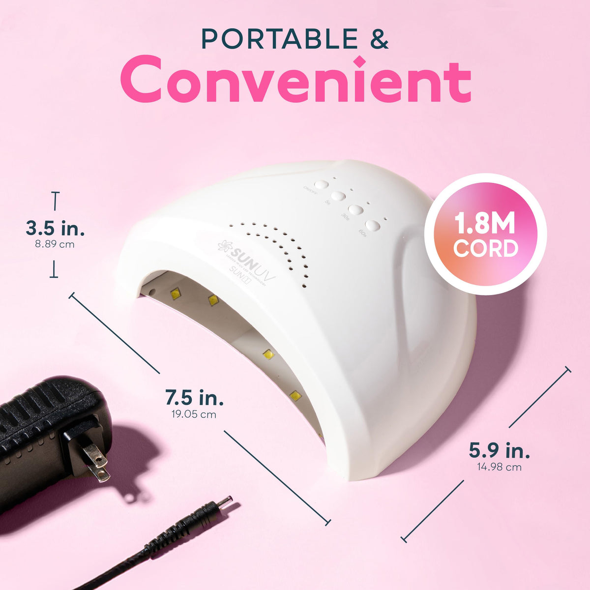 SUNUV UV LED Nail Lamp packaging with included accessories