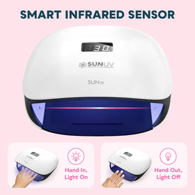 SUNUV UV LED Nail Lamp showing multiple preset time options