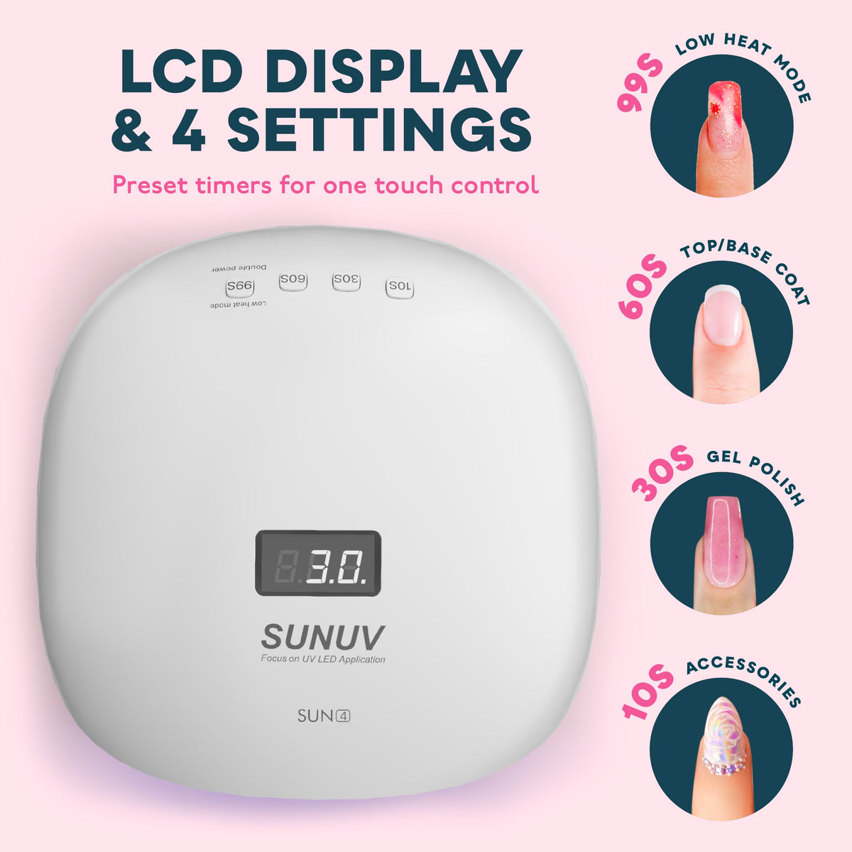 SUNUV UV LED Nail Lamp side view