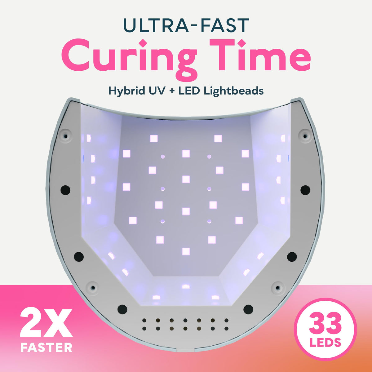 SUNUV UV LED Nail Lamp side view with gel nails