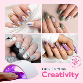 SUNUV UV LED Nail Lamp SUN9X Plus Pink in use with gel polish