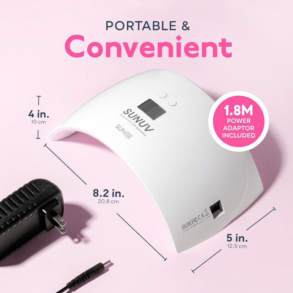 SUNUV UV LED Nail Lamp SUN9X Plus Pink with accessories