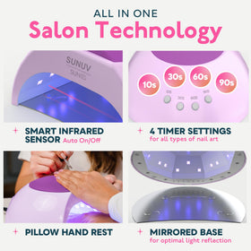 SUNUV UV Light Nail Dryer side view showing timer settings