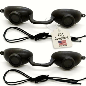 Super Sunnies tanning bed goggles black front view