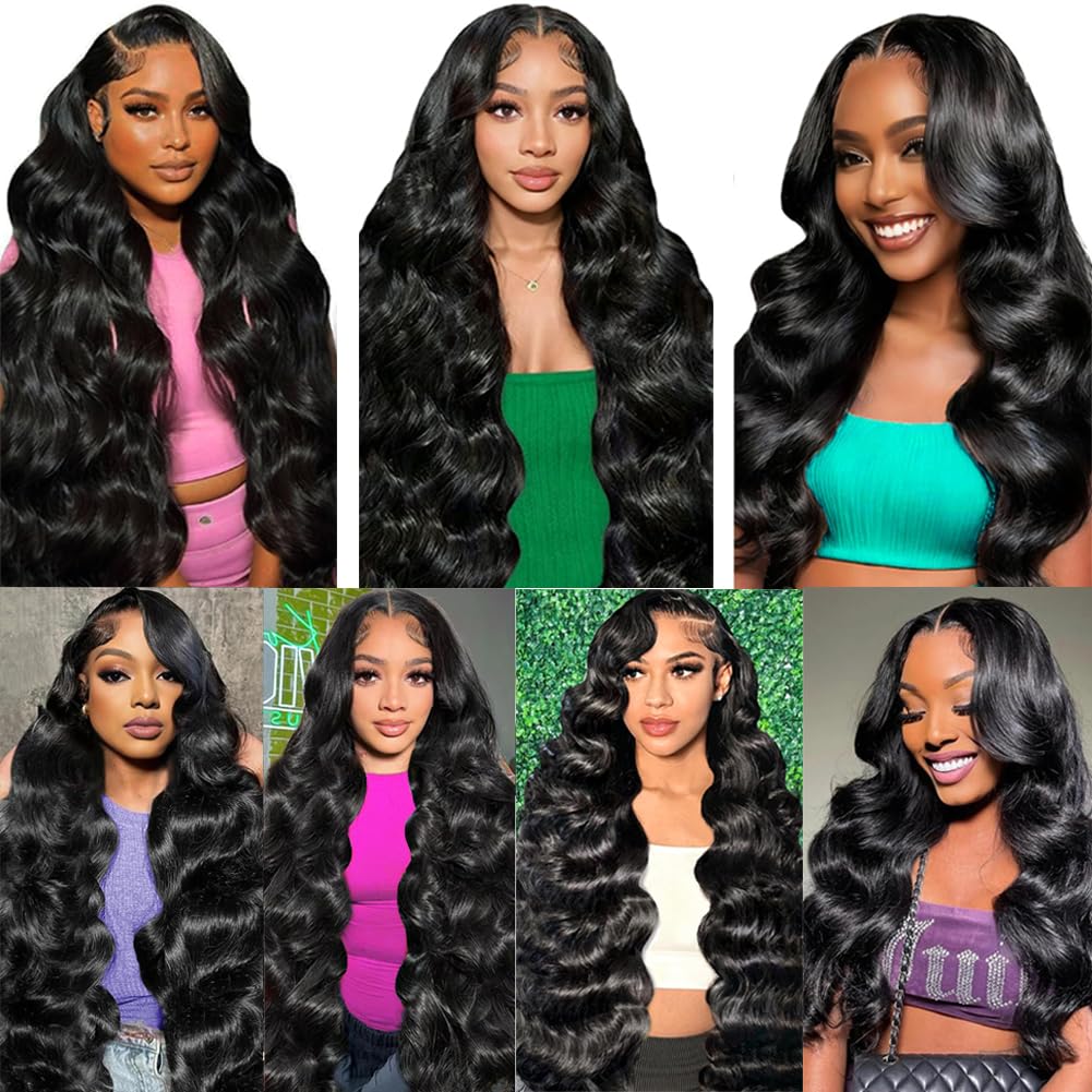 Superfect 12A Body Wave Bundles styled in a ponytail