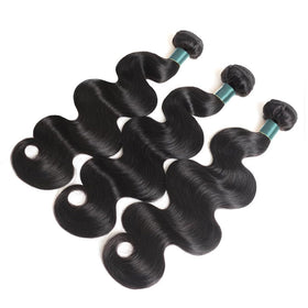 Superfect 12A Body Wave Human Hair Bundles natural black colour