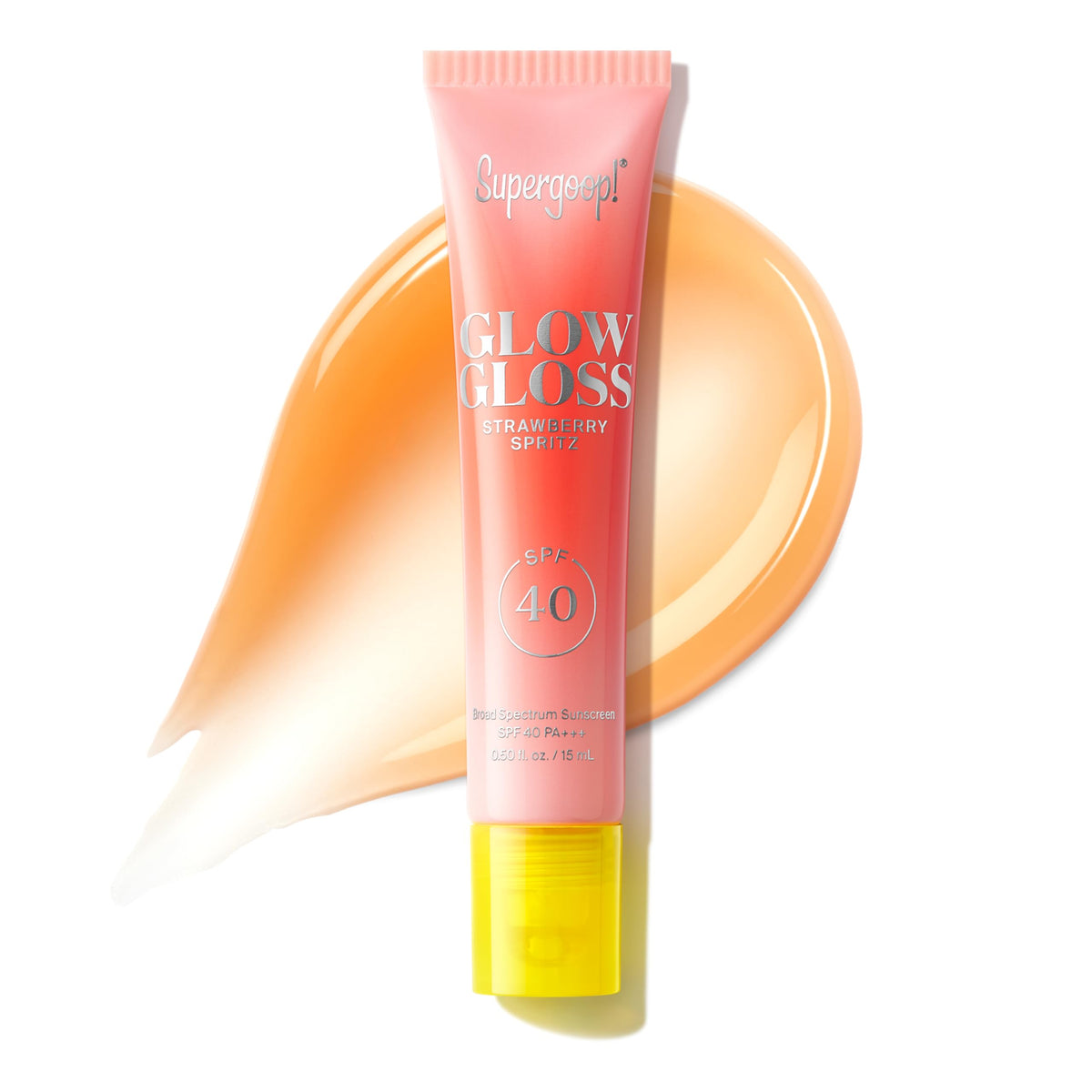 Supergoop! Glow Gloss SPF 40 Lip Balm Strawberry Spritz front view