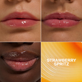 Supergoop! Glow Gloss SPF 40 Lip Balm Strawberry Spritz side view