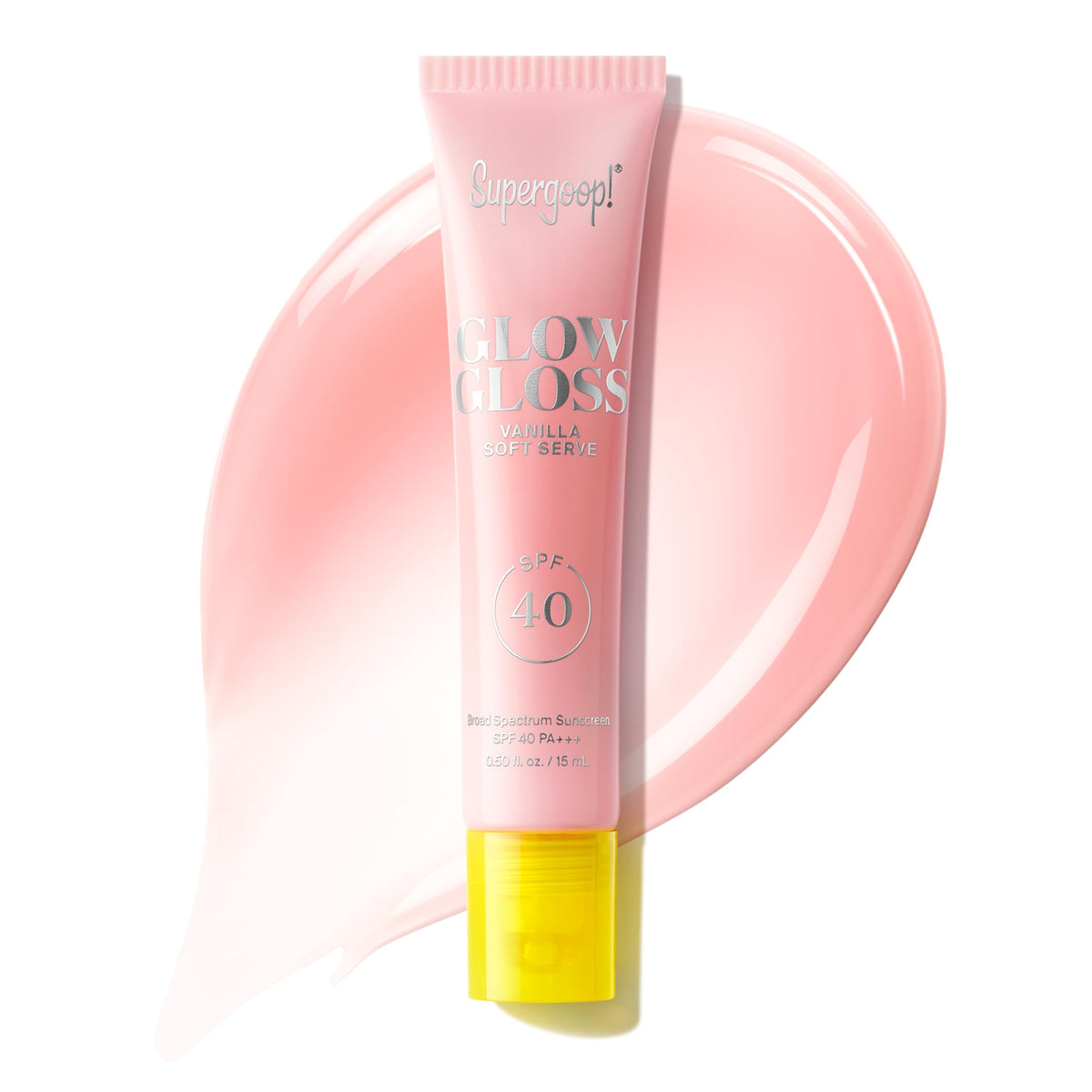 Supergoop! Glow Gloss SPF 40 Lip Balm Vanilla Soft Serve front view