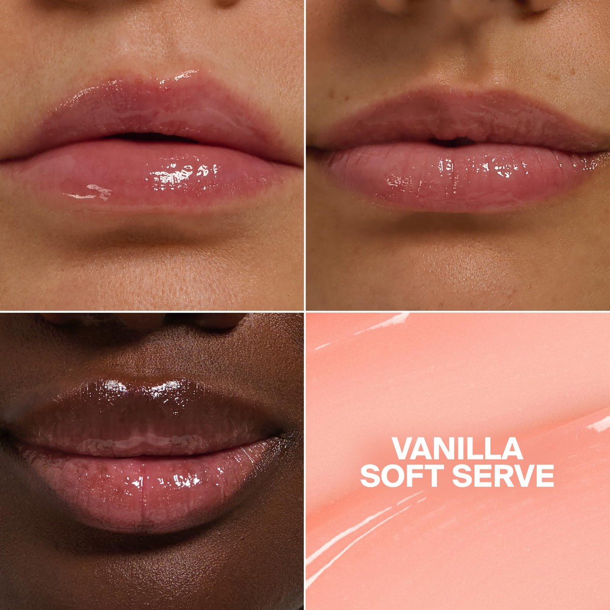 Supergoop! Glow Gloss SPF 40 Lip Balm Vanilla Soft Serve on lips