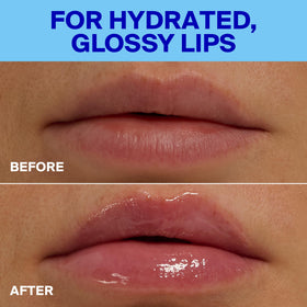 Supergoop! Glow Gloss SPF 40 Lip Balm Vanilla Soft Serve with swatch