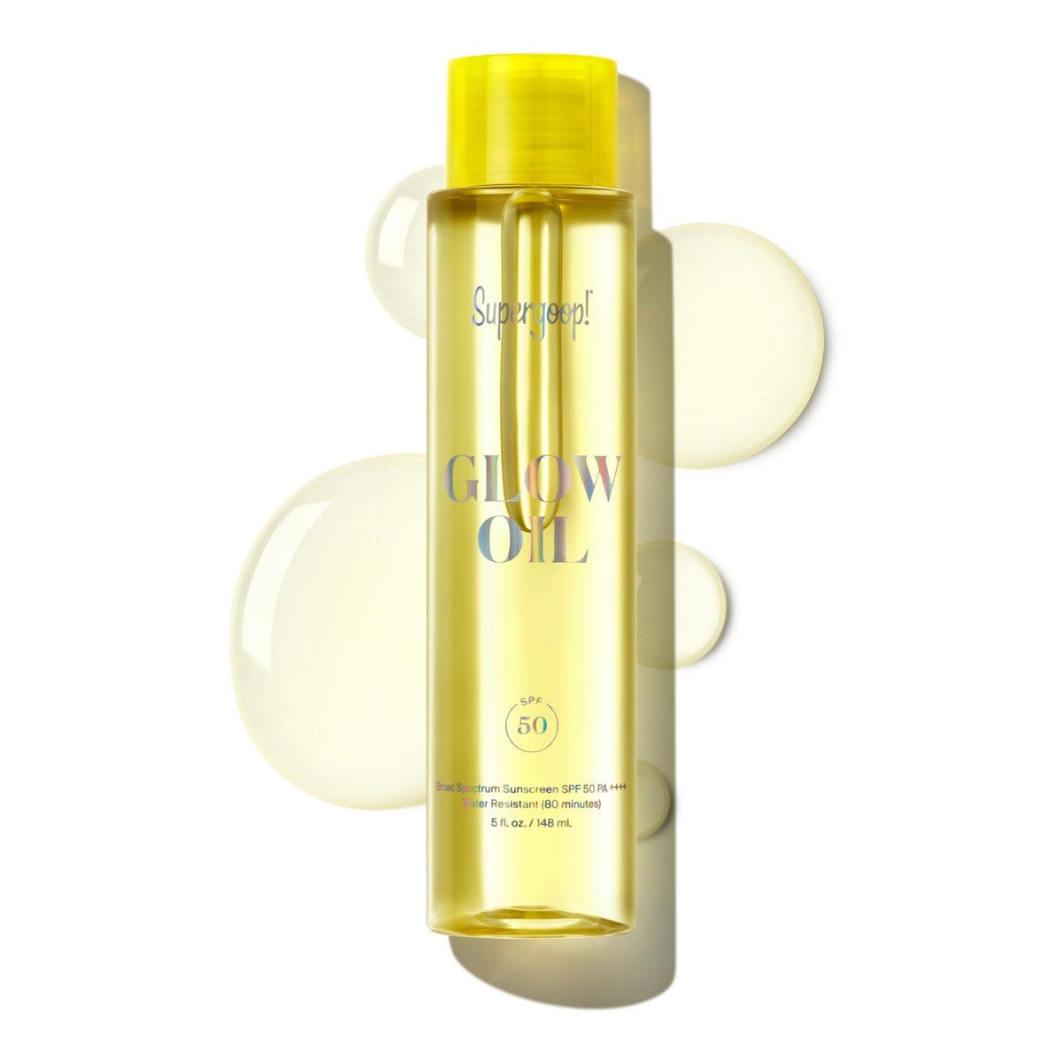 Supergoop! Glow Oil 5 fl oz front view with clear packaging