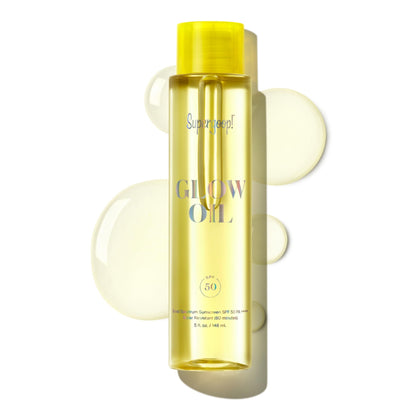 Supergoop! Glow Oil 5 fl oz front view with clear packaging