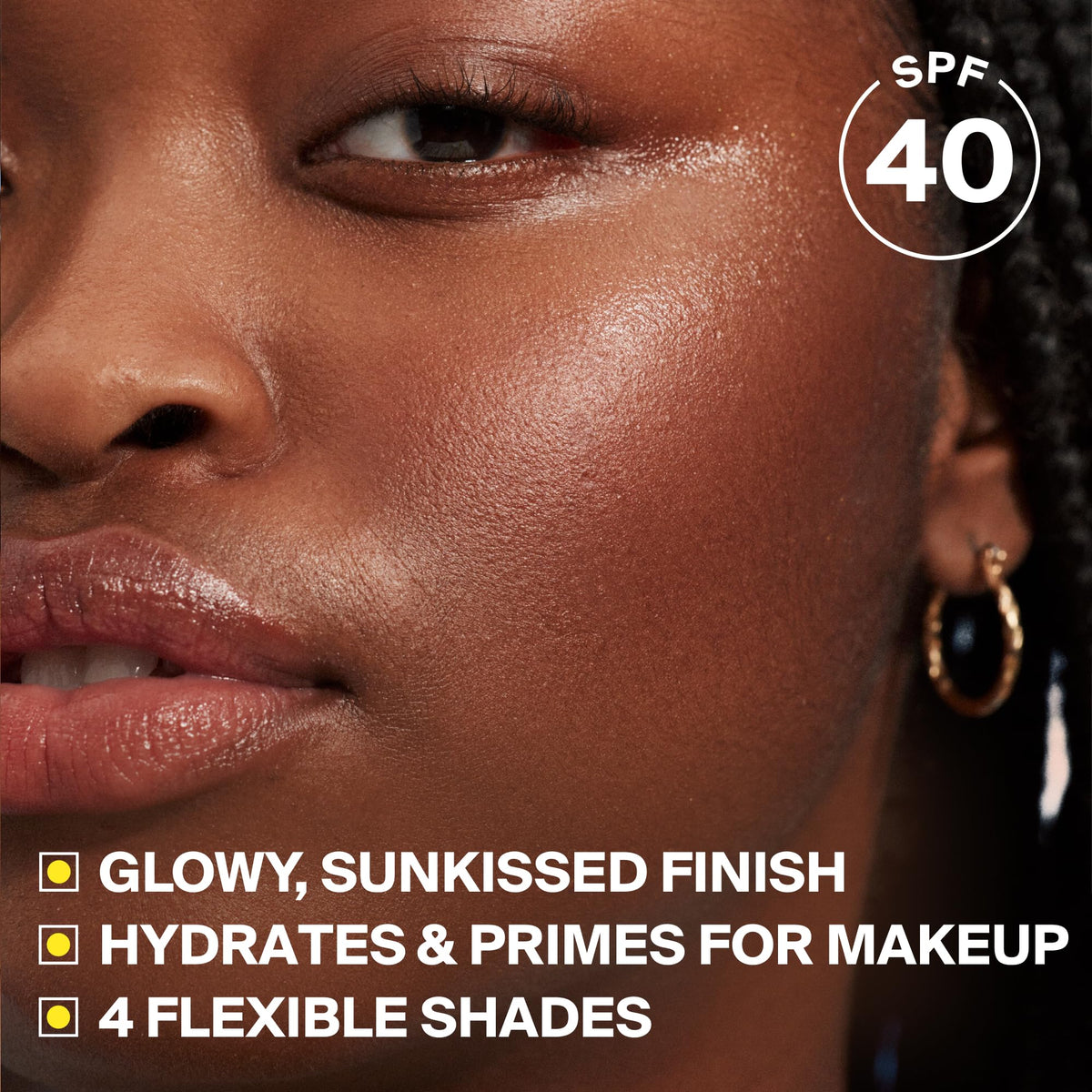 Supergoop! Glowscreen SPF 40 application on skin