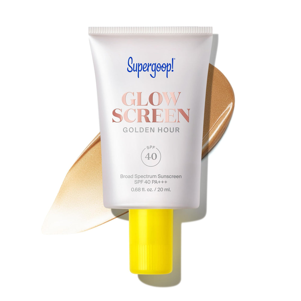 Supergoop! Glowscreen SPF 40 front view with golden hour tint