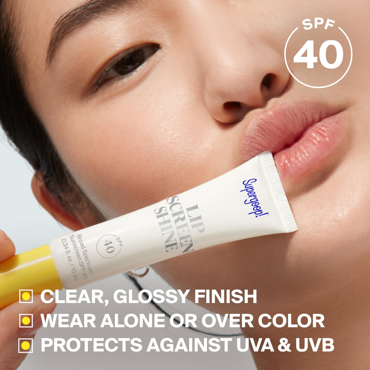 Supergoop! Lipscreen Shine SPF 40 clear lip gloss applicator