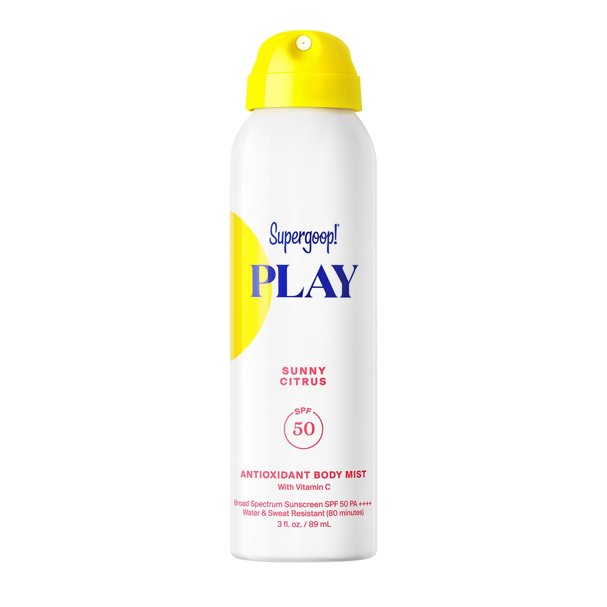 Supergoop! PLAY Antioxidant Body Mist SPF 50 bottle front view