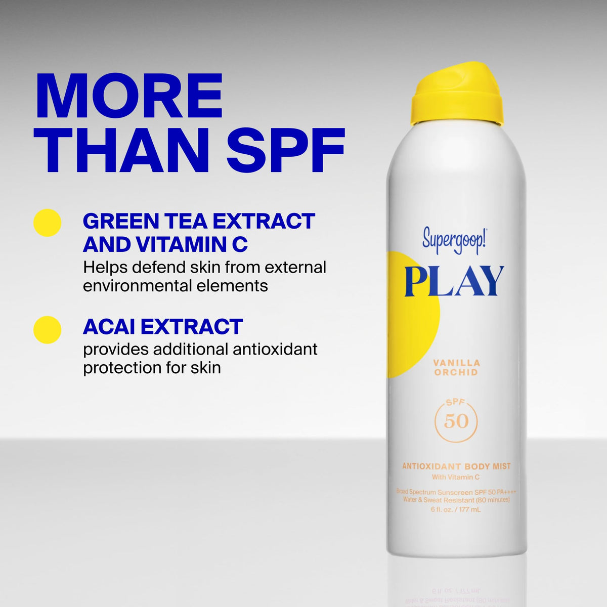 Supergoop! PLAY Antioxidant Body Mist SPF 50 in outdoor setting