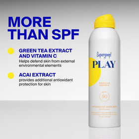 Supergoop! PLAY Antioxidant Body Mist SPF 50 in outdoor setting