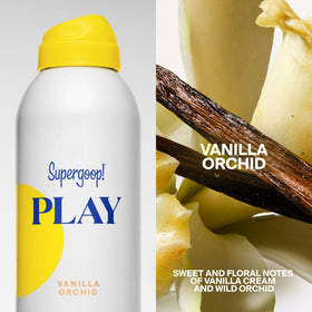 Supergoop! PLAY Antioxidant Body Mist SPF 50 on beach towel