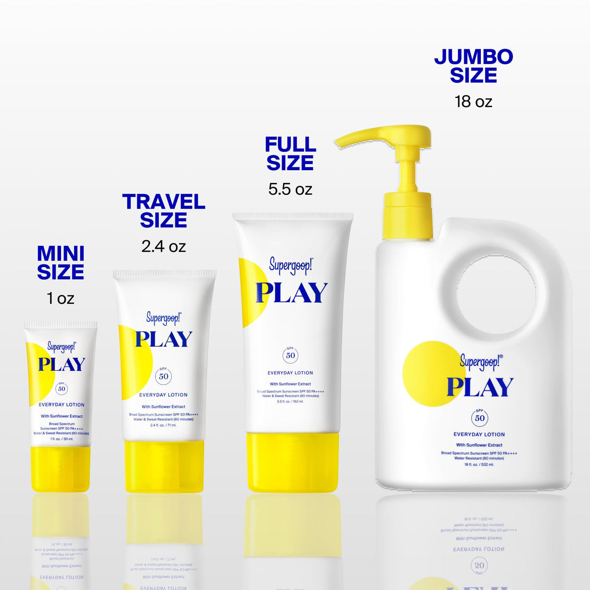Supergoop! PLAY Everyday Lotion SPF 50 with beach accessories