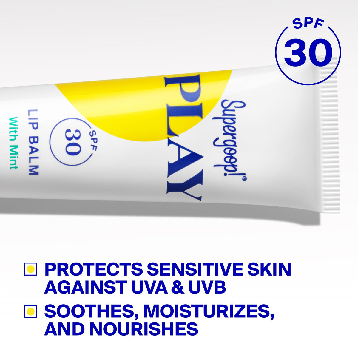Supergoop! PLAY Lip Balm SPF 30 Mint close-up of the balm texture