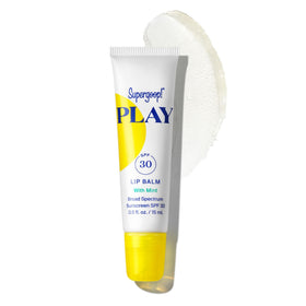 Supergoop! PLAY Lip Balm SPF 30 Mint front view with packaging