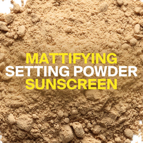 Supergoop! (Re)setting Face Powder SPF 35 brush and powder close-up