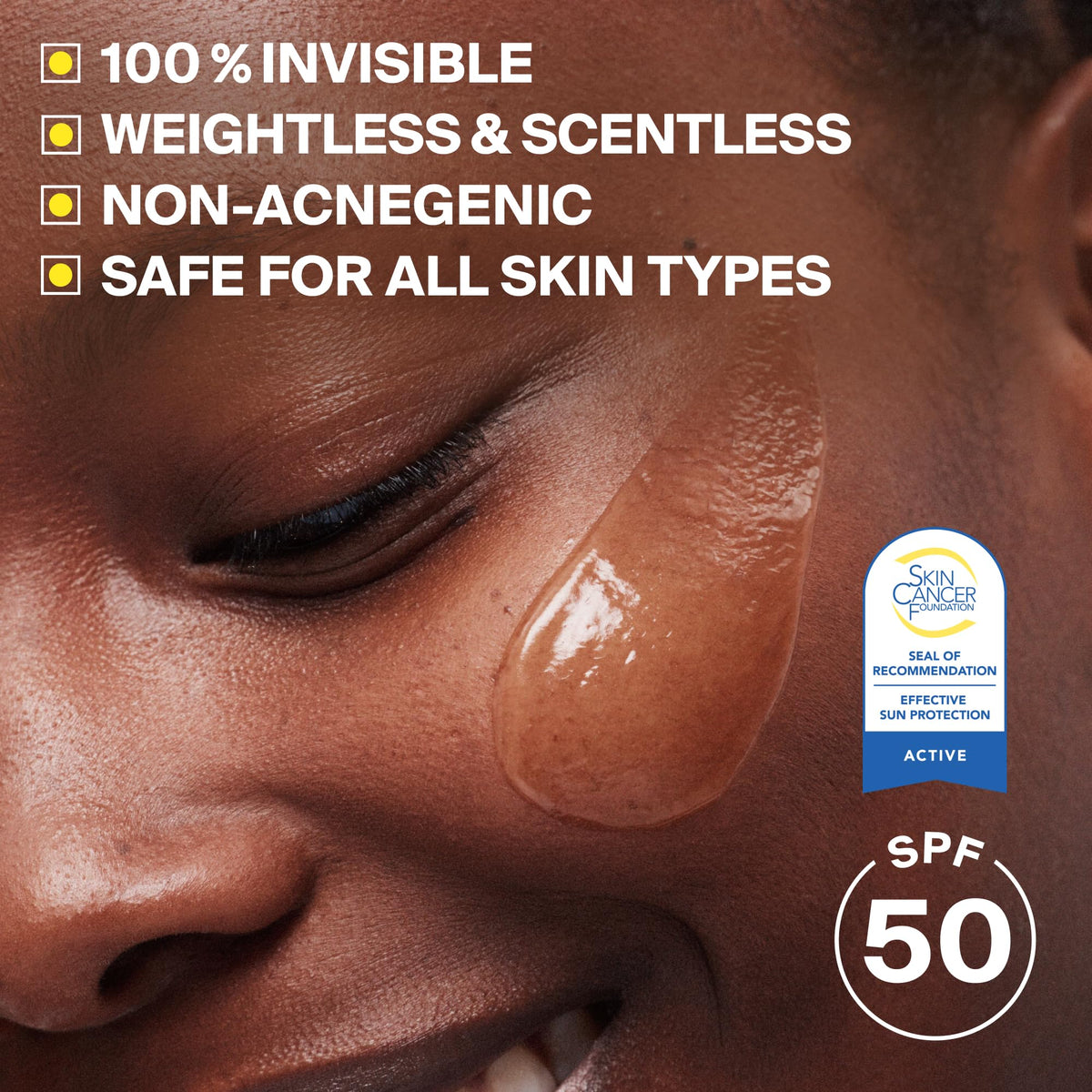 Supergoop! Unseen Sunscreen SPF 50 application on hand