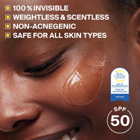 Supergoop! Unseen Sunscreen SPF 50 application on skin