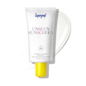 Supergoop! Unseen Sunscreen SPF 50 front view with clear packaging
