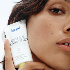 Supergoop! Unseen Sunscreen SPF 50 in hand for scale