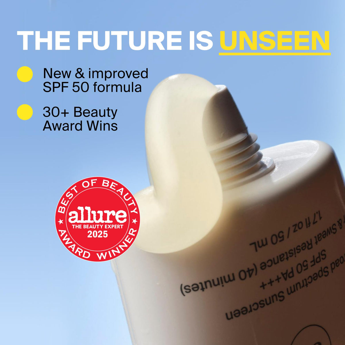Supergoop! Unseen Sunscreen SPF 50 with makeup products
