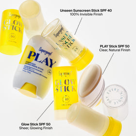 Supergoop! Unseen Sunscreen Stick SPF 40 against a sunny backdrop