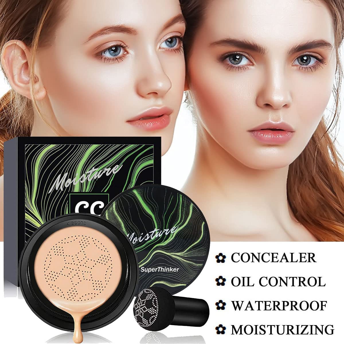 SuperThinker Cushion Foundation Concealer in Buff Beige shade