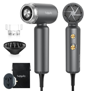 SUPGALIY Dual Voltage Hair Dryer front view with magnetic diffuser