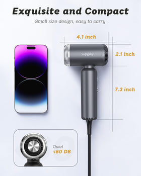 SUPGALIY Dual Voltage Hair Dryer in soft storage bag
