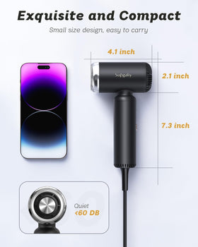 SUPGALIY Dual Voltage Hair Dryer showcasing its lightweight design