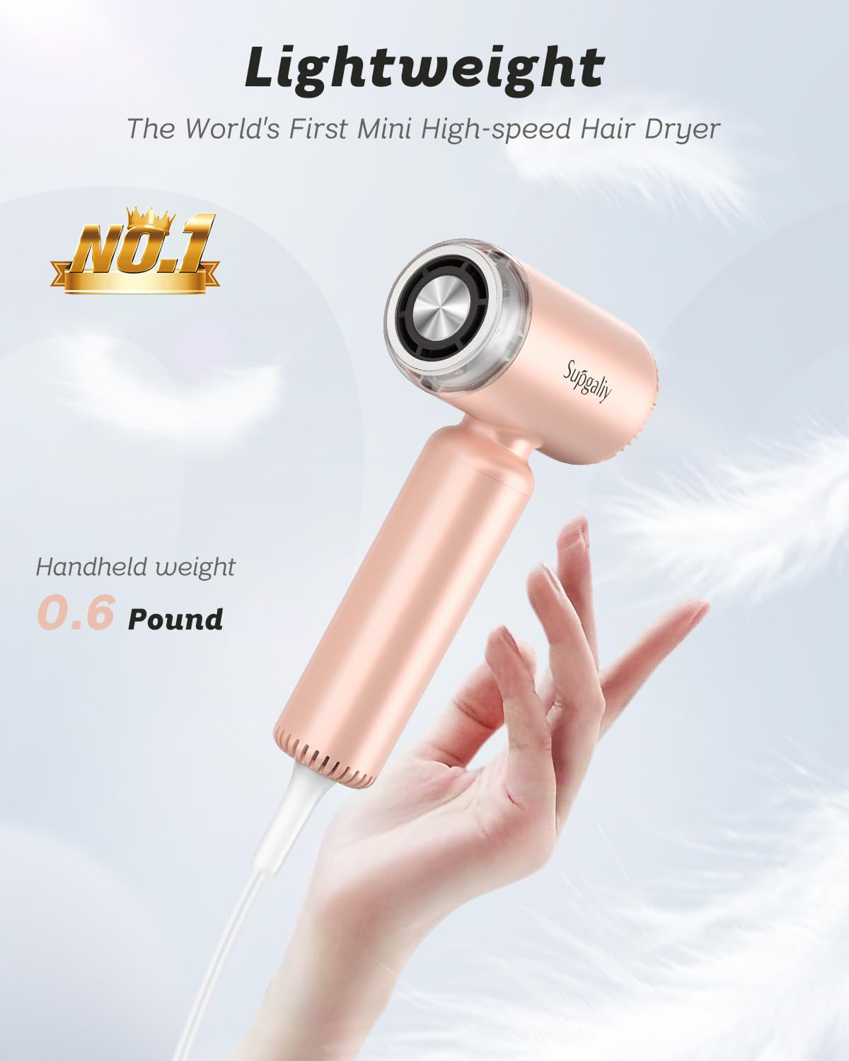 SUPGALIY hair dryer showing dual voltage feature